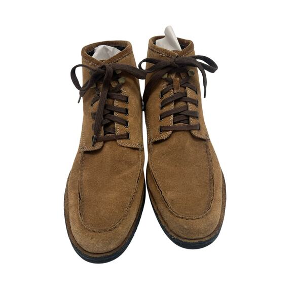 Banana Republic Mens Suede Moc Toe Boots SZ 10 M Tan Lace Up Ankle Indy Boot main image 6